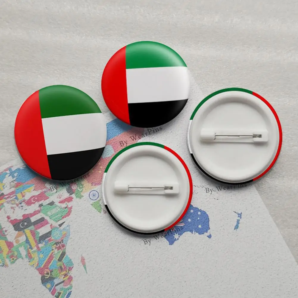 Комплект из 2 предметов с круглым Объединенные Арабские Эмираты флаг оловянный