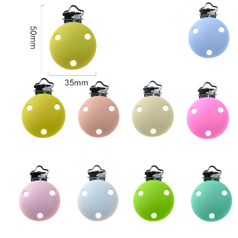 

BPA Silicone Round Pacifier Clip Baby Teether & Stasinsteel Teething Bracelet Accessories Pacifier Chain Clip For Mommy DIY