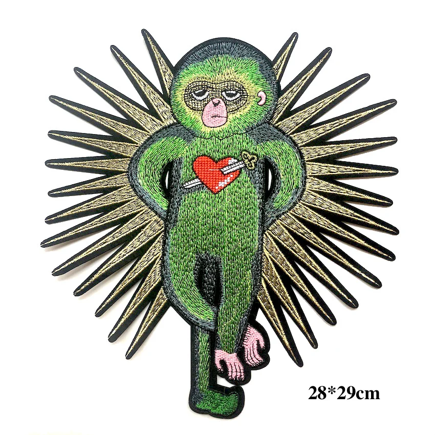 1 вещь в комплекте модная крутая с изображением зеленой обезьянки нашивка