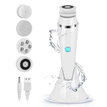 

Facial Cleansing Brush, 4-in-1 Advanced Electric Exfoliating Brush & Face Massager, Rechargeable Face Cleanser For Men & Women