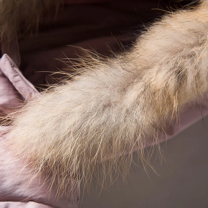 

Cotton Coat Women's 2019 New Style Winter Korean-style Loose-Fit BF Mid-length Large Fur Collar down Feather Cotton Overcoat Win