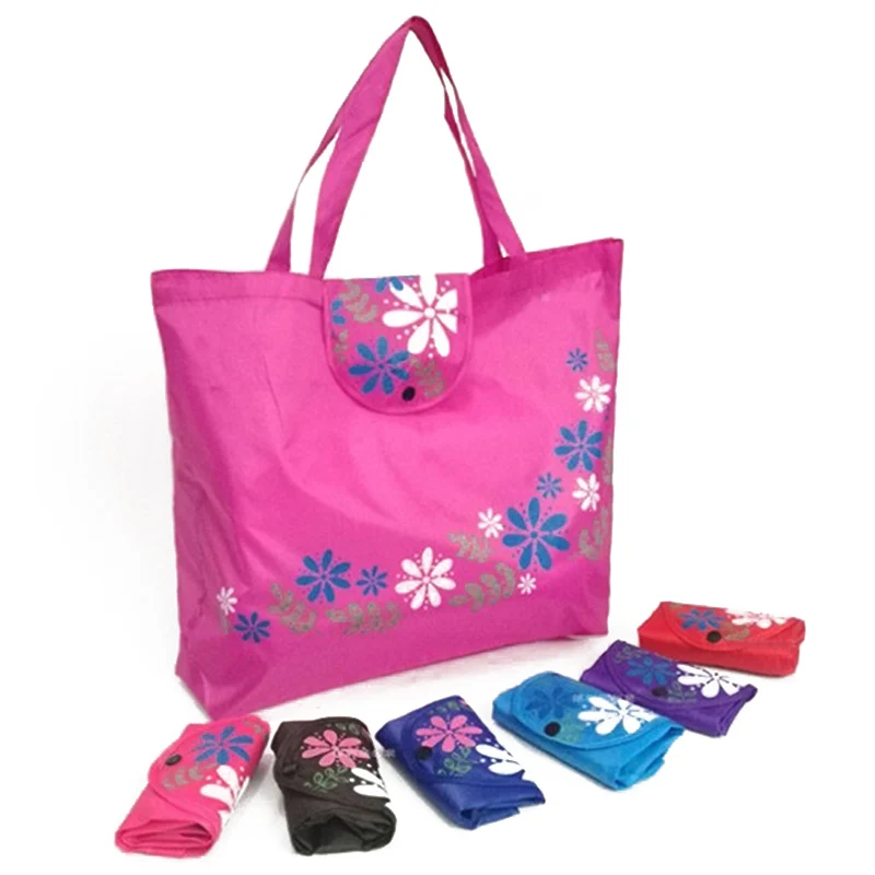 

Women Reusable Shopping Bag Foldable Handbag Large Capacity Casual Floral Oxford Cloth Environmental Tote bag Convenient Pouch