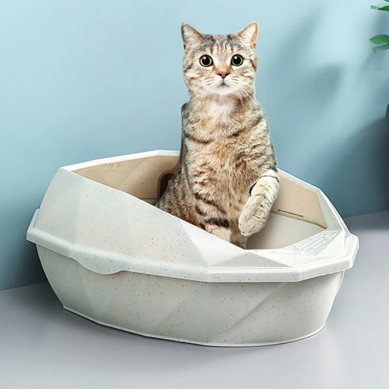 Pet Toilet Bedpan Anti Splash Cats Litter Box Cat Dog Tray with Scoop Kitten Dog Clean Toilette Home Plastic Sand Box