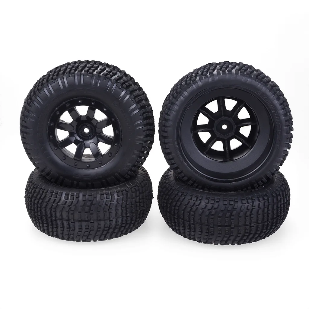 

4 PCS/Set Wheel Rim and Rubber Tires Traxxas Slash VKAR 10SC for 1/10 RC Short-Course Truck Car 1/10 Short Truck Tire