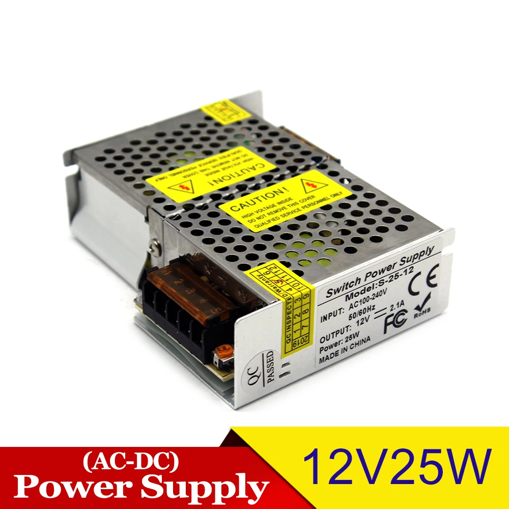 Источник питания DC5V DC12V DC15V DC18V DC24V 25 Вт драйвер светильник ing трансформаторы 110 В 220 В AC в DC SMPS светодиодный светильник CCTV монитор