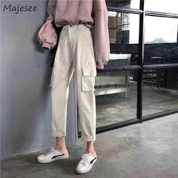 

Pants Women Pockets High Waist Trousers Harajuku Sweatpants Plus Size Fashions Womens Korean Style Casual Loose Streetwear Soft