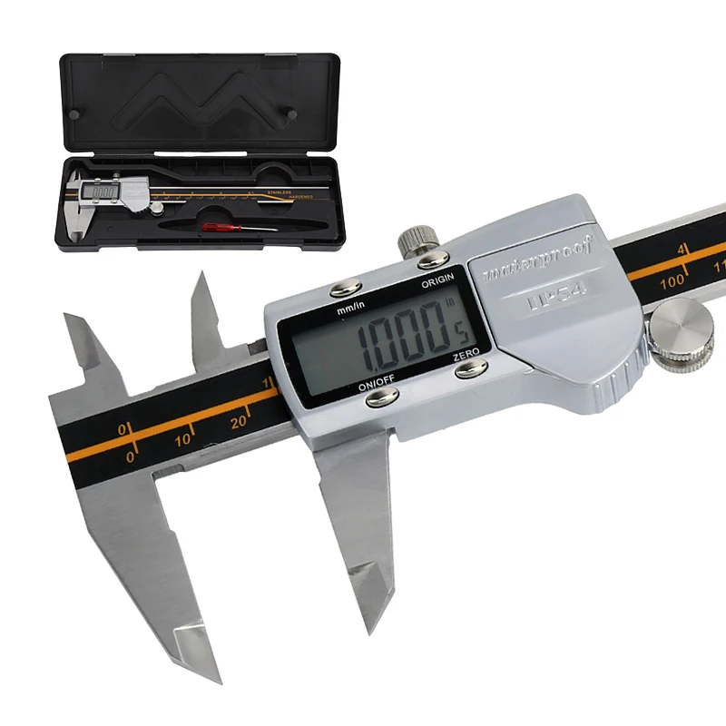 US $25.89 Electronic LCD Digital Display Vernier Calipers 0150mm Stainless Steel IP54 Waterproof High Precision Calipers Measuring Tools