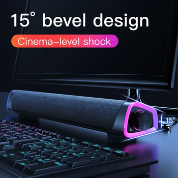 

3D Surround Soundbar Bluetooth Speaker Wired Computer Speakers Stereo Subwoofer Sound bar for Laptop PC Theater TV Aux 3.5mm