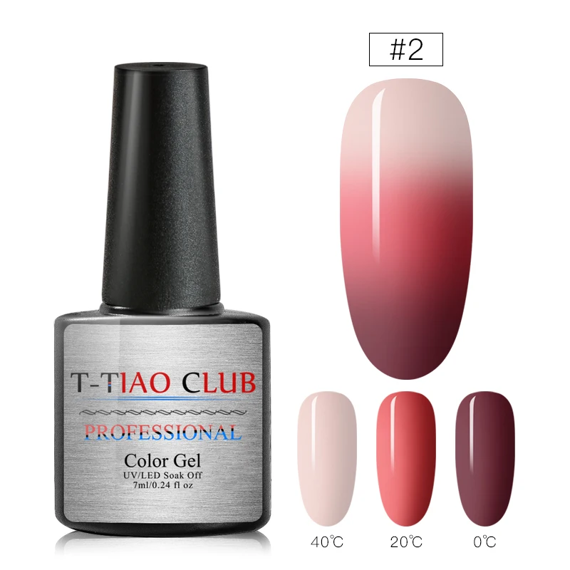 T-TIAO клубный Радужный термальный меняющий Цвет гель для ногтей голографический Лак Блеск температура замочить от УФ ногти гель лак - Цвет: DH552