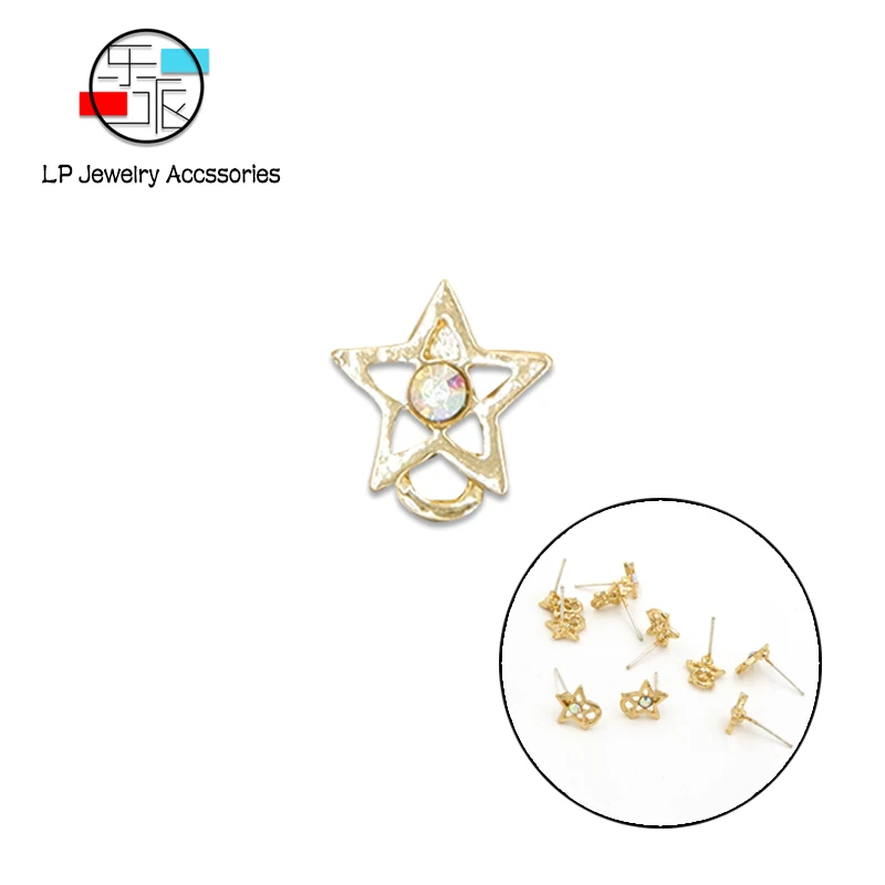 

Simple star earrings for women DIY jewelry finding earrings making accessories trendy Earrings Base Connectors Linkers 10pcs/lot