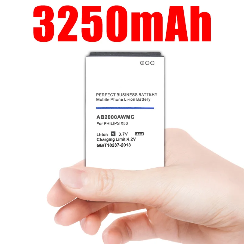 Аккумулятор AB2000AWMC на 3250 мА · ч для мобильных телефонов PHILIPS X501 X513 X523 X130 X623 X3560 X2300