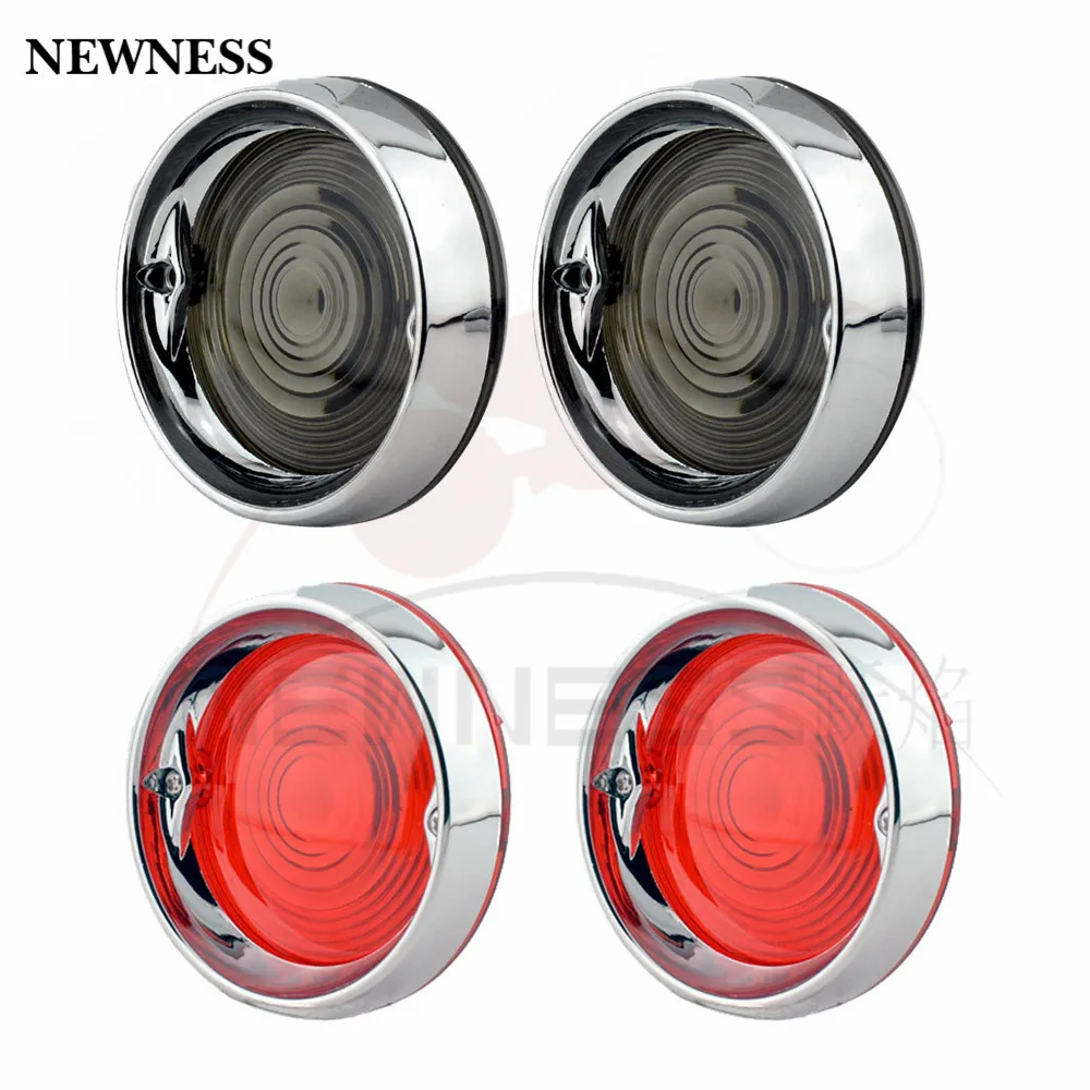 Chrome Deep Dish Turn Signal Light Bezels Smoke Red Lens Trim Ring For Harley Touring Electra Glide Road King 1986 up | Автомобили и