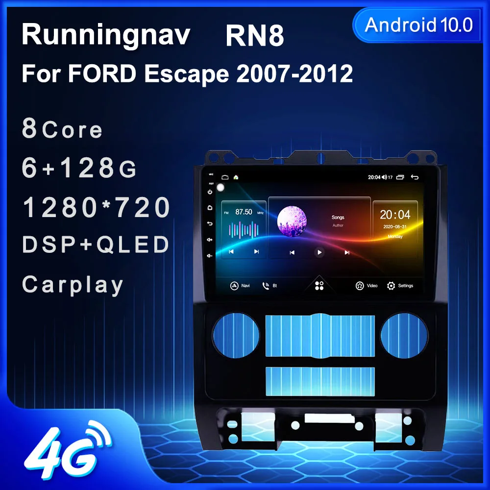 4G LTE Android 10 1 для Ford Escape 2007-2012 мультимедийный Стерео DVD плеер навигация GPS радио |