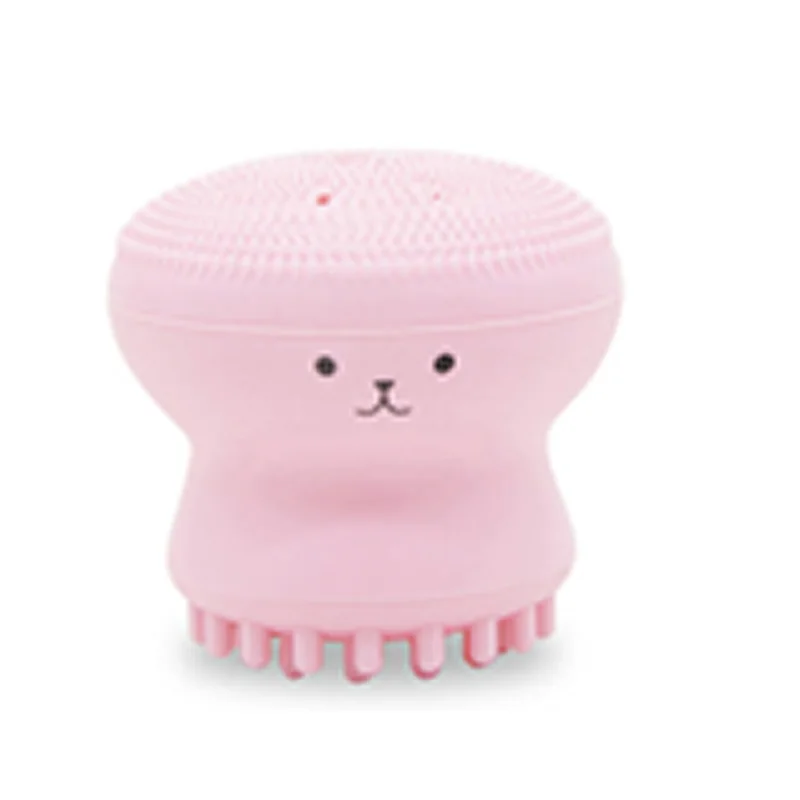 Pink Силиконовая щетка для очищения лица очищающее средство для лица очиститель пор отшелушивающая щетка для мытья скраба лица Уход за кожей маленький массажер для лица - Цвет: Pink