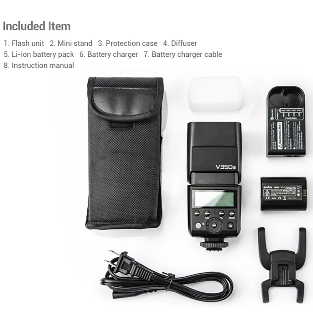 Godox V350S ttl 2,4G Вспышка камеры со встроенной перезаряжаемой литий-ионной батареей 7,2 V/2000 mAh для sony a7RIII a7RII a7R a58 a99 ILCE6