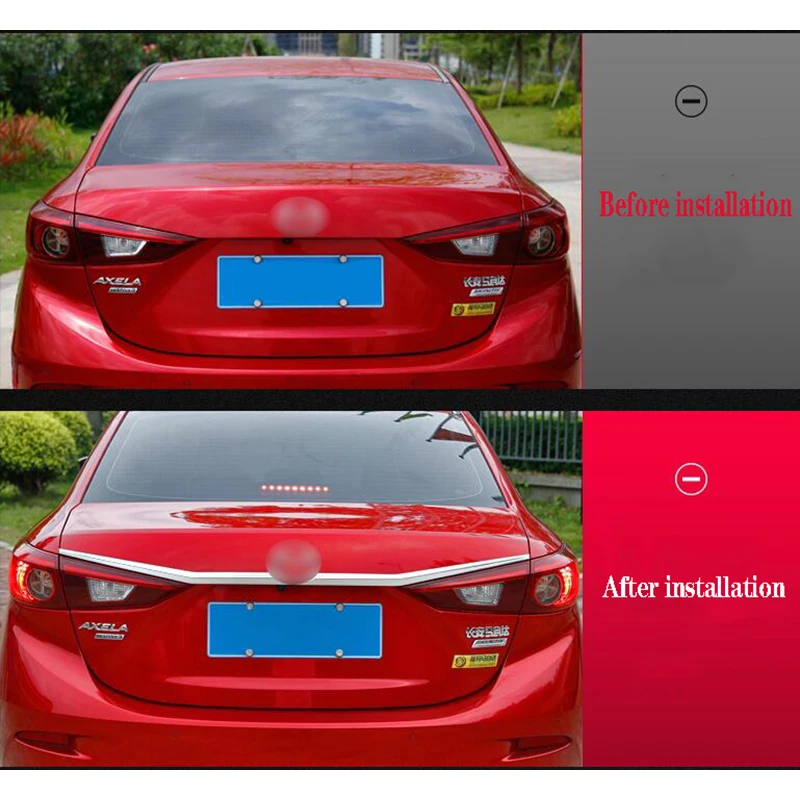 Применяется только для Мазда 3 Axela Модифицированная отделка багажника Axela trunk bright strip body trim