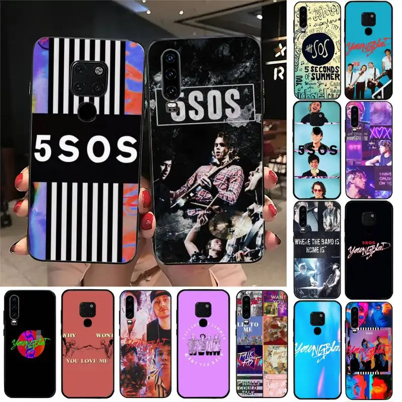 TOPLBPCS 5SOS мягкий черный чехол для телефона Huawei P20 lite P40 mate 10 20 pro P smart 2019 Y7 P30