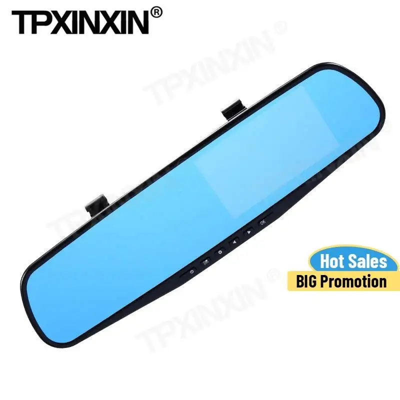 

4,3 дюймовые передние и задние двойные Запись вождения Регистраторы Зеркало заднего вида HD электронная собака Ночное видение DVR изображение заднего вида