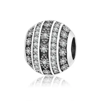 

Unique 100% 925 Sterling Silver Crystal European Charm Bead Fit Pandora Charm Bracelet DIY Original Jewelry 2017 Autumn Berloque