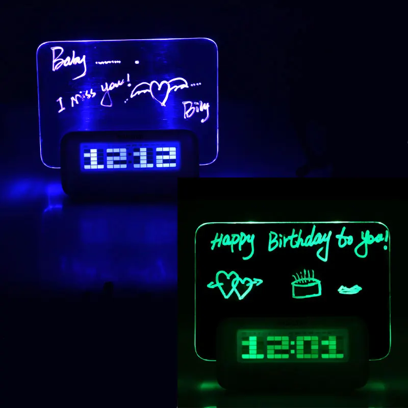 

Digital Message Board Clock Alarm Temperature Calendar Timer Blue Light