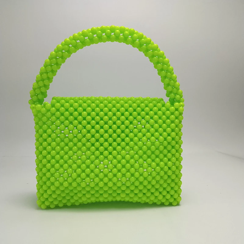 Летний Стиль Сумка флуоресцентная зеленая индивидуальная вышитая бисером ручная сумка для женщин