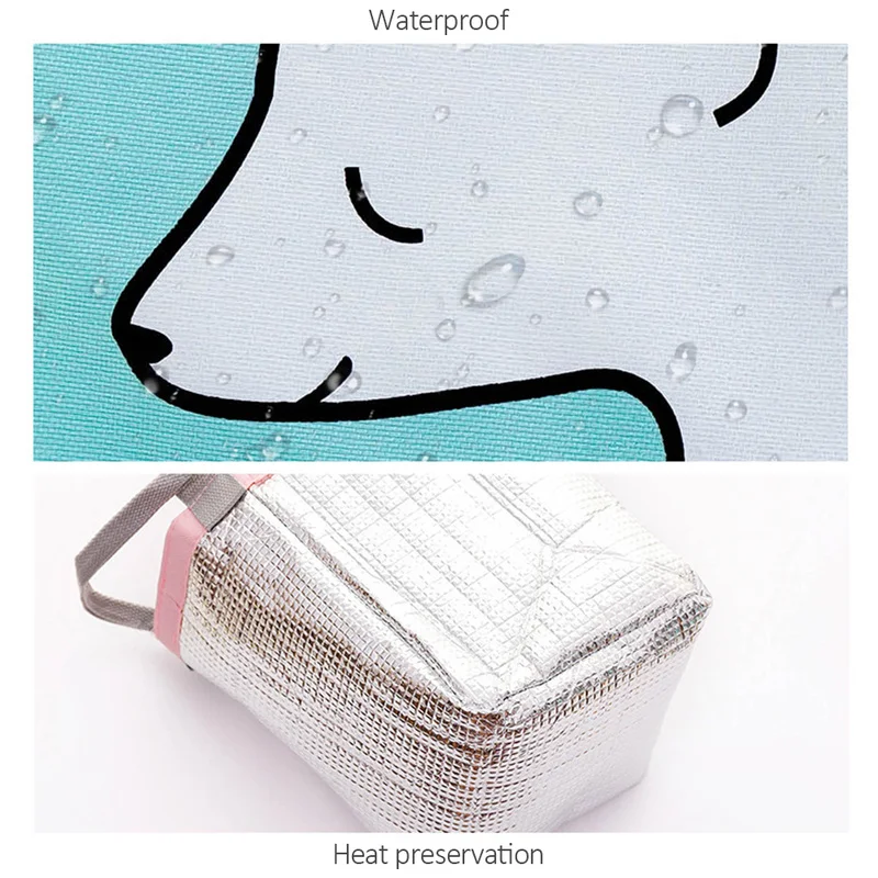 Милый мультфильм животных печатных Оксфорд Изолированные сумки для обедов водонепроницаемая сумка-холодильник Ланч-бокс сумка для детей женщин термальный пикник мешок