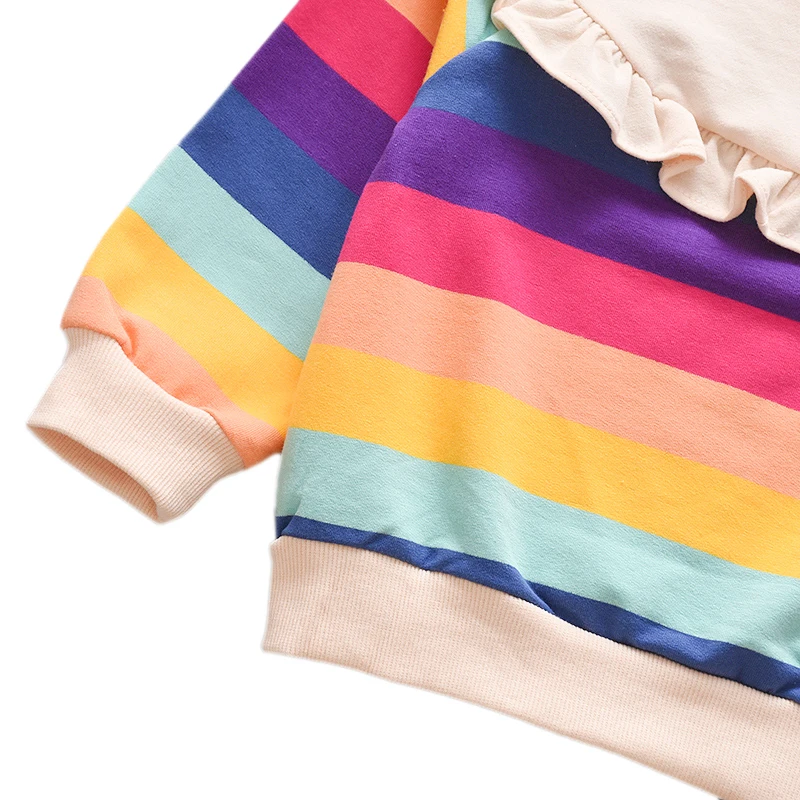 Осенняя детская Повседневная Блузка для малышей толстовки в полоску с длинными рукавами для маленьких девочек, верхняя одежда с бантом Новинка года