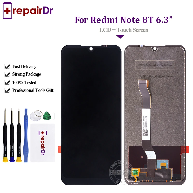 

Original Brand New 6.3" LCD For Xiaomi Redmi Note 8T Display Screen with Touch Digitizer Assembly For Redmi Note 8T Replacement