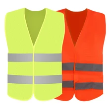 Vest Jacket Reflective-Vest Safety High-Visibility Emergency Car Strip Mesh Fluorescent