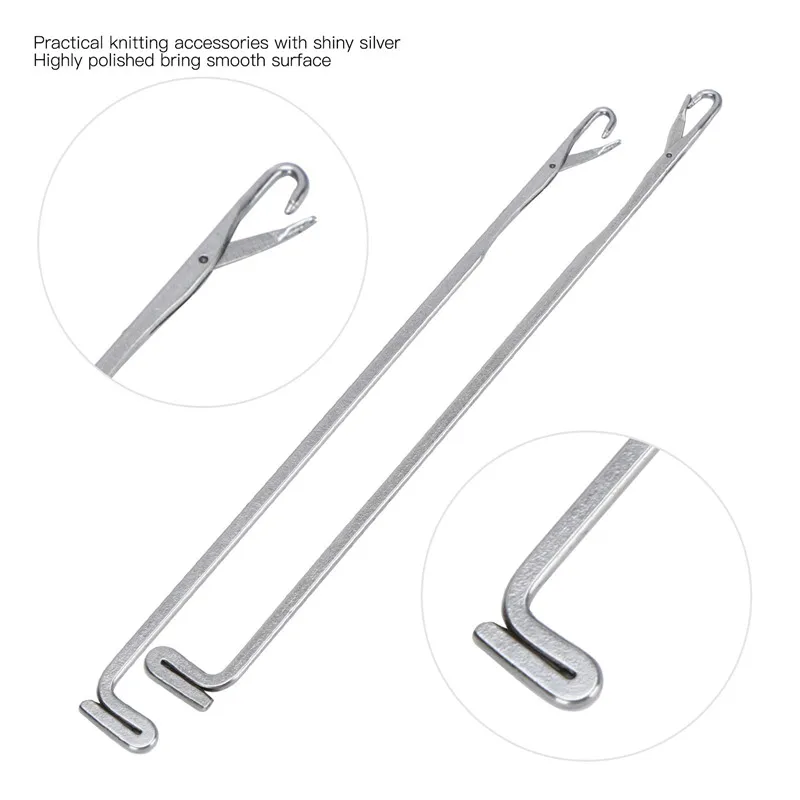 5Pcs Knitting Machine Repair Yarn Needles Double Ended Stainless Steel  Knitting Loom Machine Sewing Needles Crafting Knitting Tools Accessories  Latch