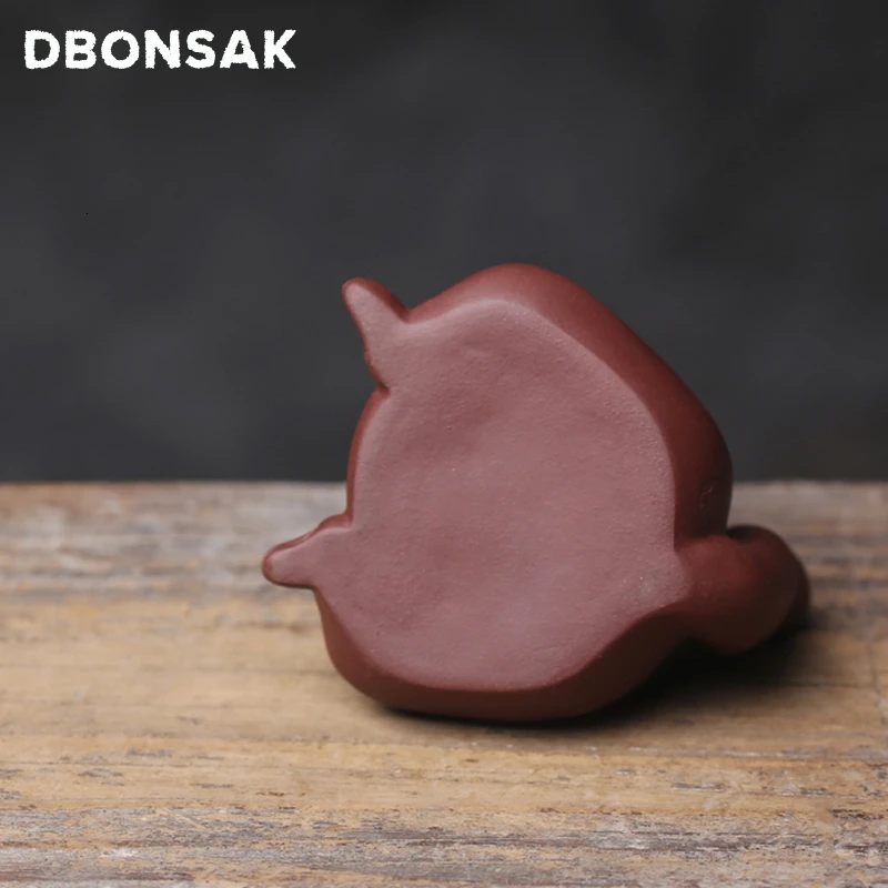 Кошачий чай украшение для питомца фиолетовая глина чайный питомец маленькие украшения сердитая скульптура кошки статуя животного домашний чайный стол украшение для чайного подноса