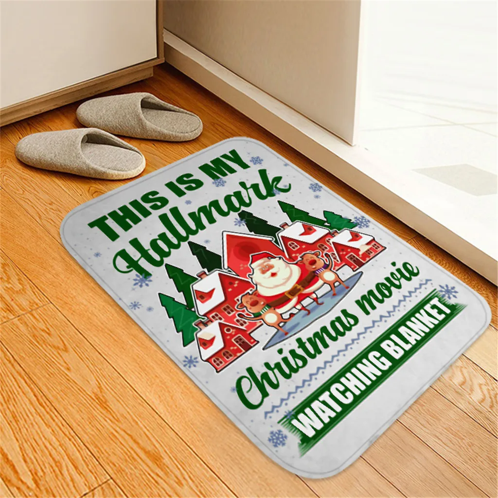 Рождественские дверные коврики с буквенным принтом, кухонный дверной коврик для ванной комнаты, Противоскользящий коврик, Alfombra Cocina, Рождественский коврик для входной двери