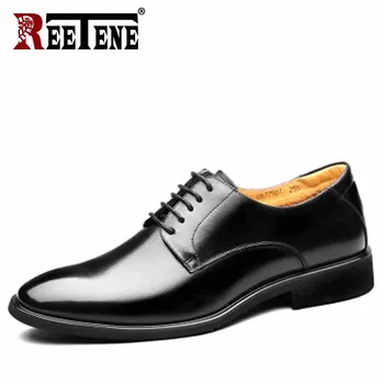 

REETENE Lace Up Men'S Dress Shoes Pointed Toe Business Shoes For Men Wedding Formal Shoes Men Plus Velvet Men Office Shoes Male
