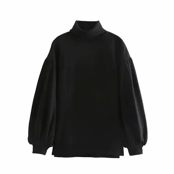 

Za women's new high collar top in autumn 2019 temperament fashion high collar versatile loose hoodies 00962937800