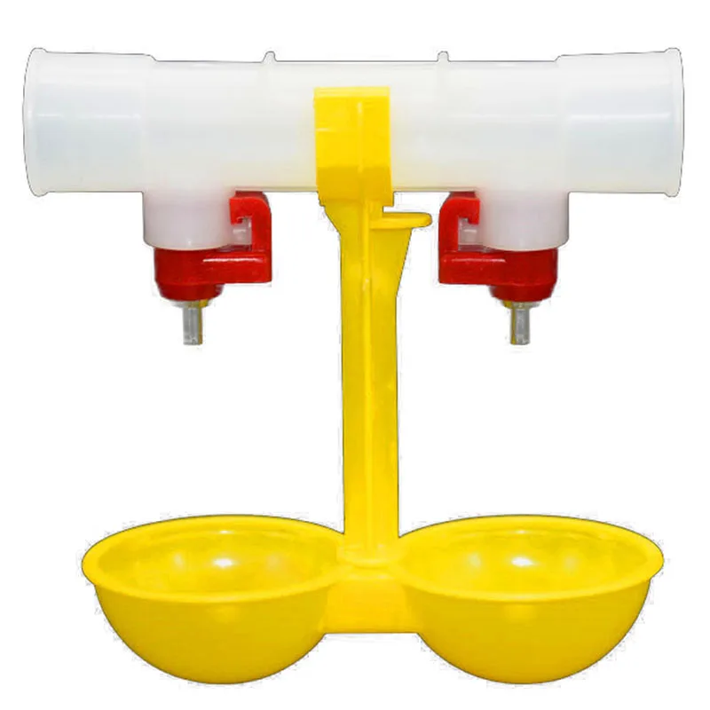 15 Pet Supplies Double Outlet Drinking Hanging Chicken Cup Nipple Drinker Poultry Drinking Fountain Feeding Supplies