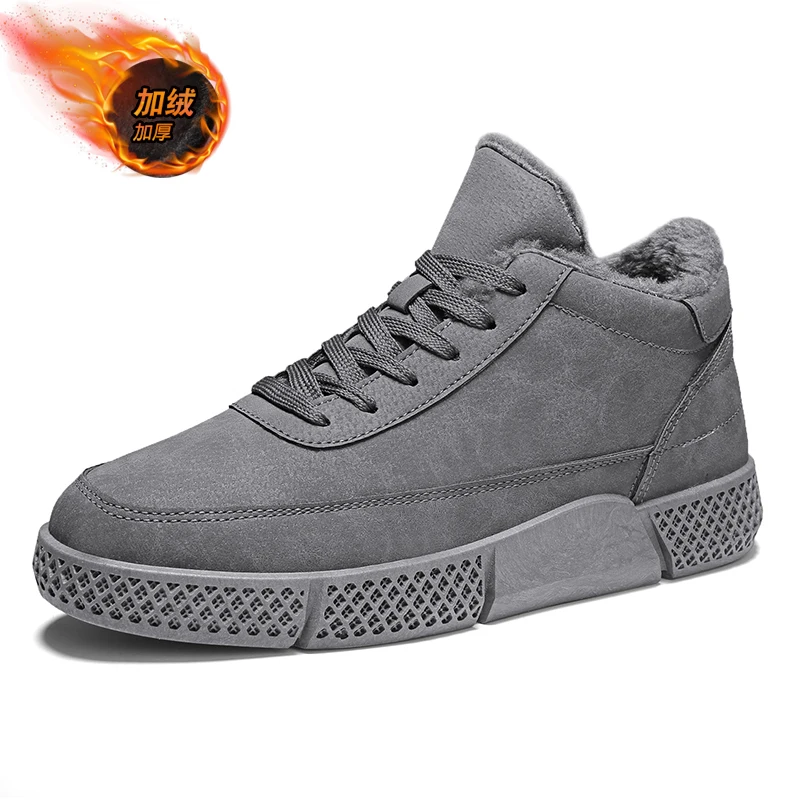 

2019 New Winter Men Boots Warm Snow Boots Men Casual Winter Sneakers Fashion Lace Up Ankle Boots Outdoor Men Shoes Footwear