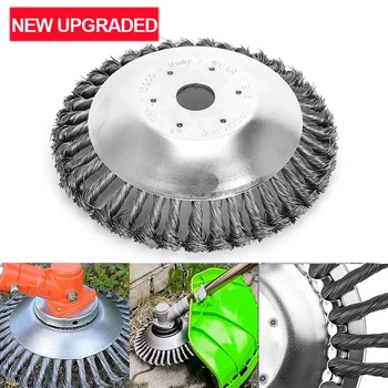 

8" Trimmer Head Cutter Replacement for String Trimmers Steel Wire Grinder Brush for Angle Grinders Rust Paint Grass Weed Removal