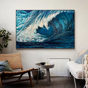 

HDARTISAN Wall Art Canvas Painting Landscape Picture Oceanwave For Living Room Home Decor No Frame