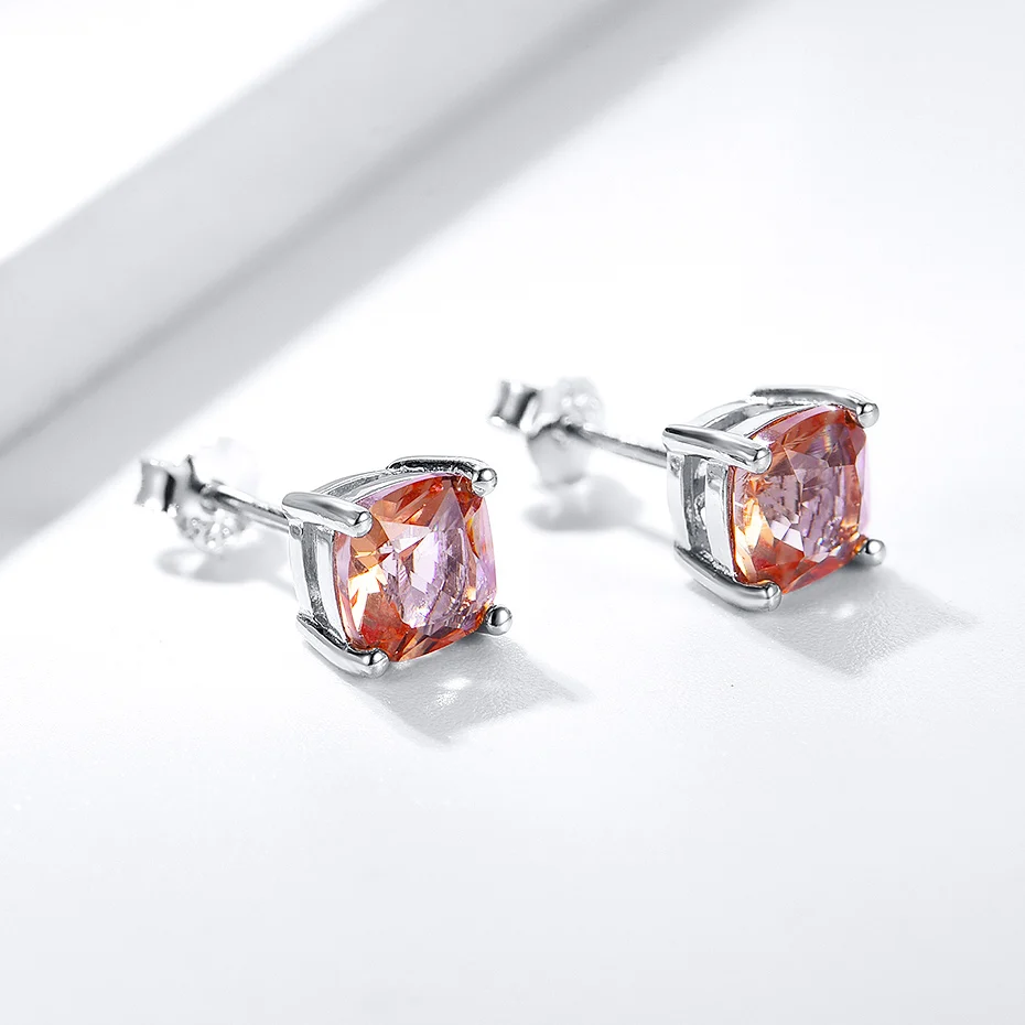 Kuololit Diaspore Gemstone Stud Earrings for Women Solid 925 Sterling Silver Color ChangingCushion Anniversary Gift Jewelry - Image 4