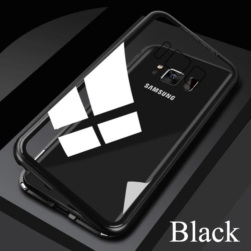 Black Магнитная Адсорбция металлический чехол для samsung Galaxy A30 A70 A50 A40 A60 M40 M10 M20 M30 A20 A40S на заднюю панель телефона чехол Крышка - Цвет: Black