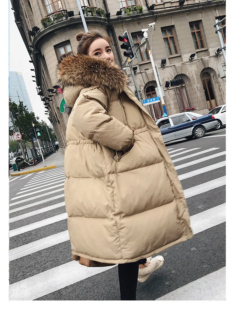 Большие товары для фотосессии, зима, стиль, корейский стиль, женская одежда, толстый большой меховой воротник, приталенная одежда с хлопковой подкладкой