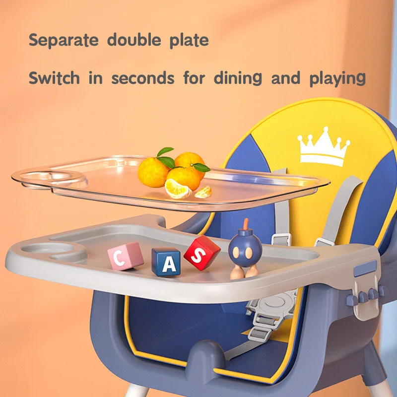 Newborn Baby Feeding High Chair Toddler Folding Dining Table Chair Infant Booster Seat with Storage Basket Height Adjustable