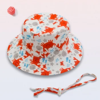 

Fashion Baby Sun Hat Summer Cotton Bucket Hat Baby Beach Kids Girls Cap With Wide Brim