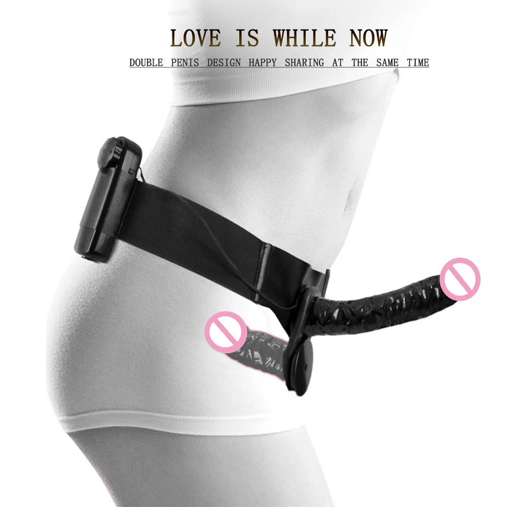 Consoladores dobles vibradores de silicona para mujeres, bragas de pene