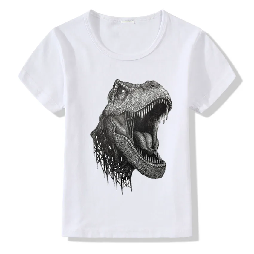 

Dinosaur T Shirt Children Summer Clothing Jurassic World Design 3D Print Tshirt Kids Baby Boys Casual White Tops KT-1985