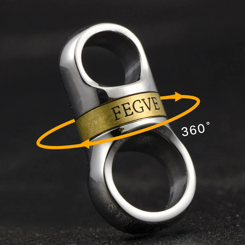 Titanium alloy capsule 360°rotating car keychain key ring accessories FEGVE 