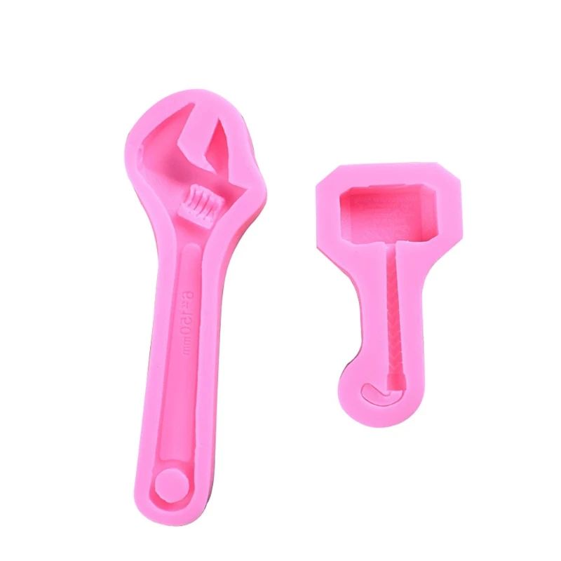 

2Pcs Wrench Hammer Silicone Cupcake Fondant Molds Wrench Hammer Resin Molds Kit U4LE