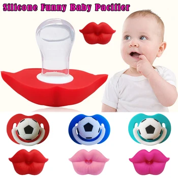 

Newborn Pacifier Clip Infant Football Dummy Nipple Pacifier Teethers Silicone Toddler Funny Baby Pacifier Appease Toy Baby Care
