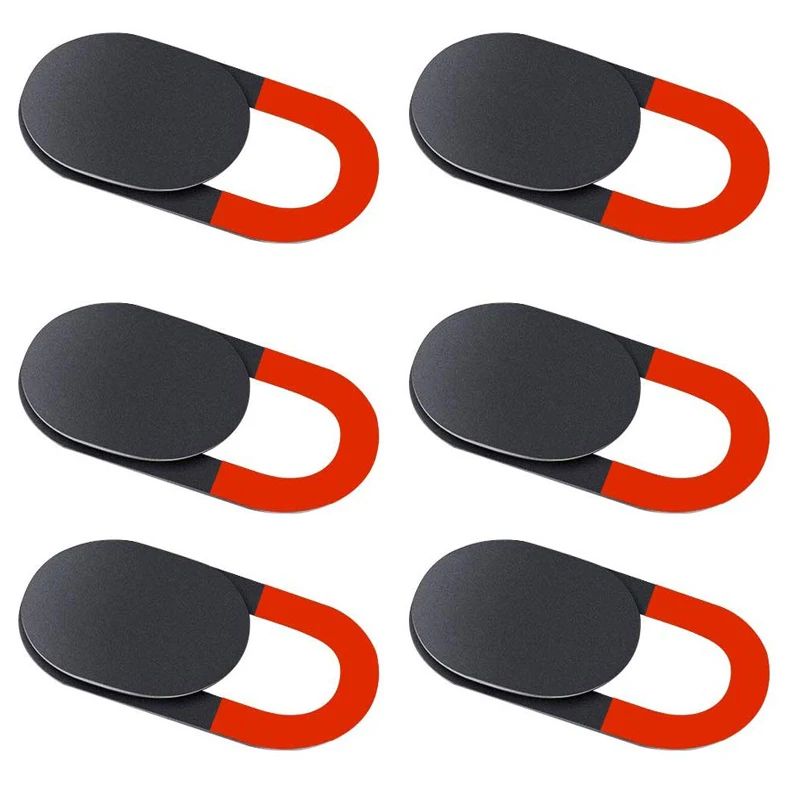 6PCS black1 Wrumava веб-камера Передняя камера Крышка для ipad для Iphone samsung ноутбук камера крышка Анти-Хак раздвижные затворы пластиковая веб-камера крышка - Цвет: 6PCS black1