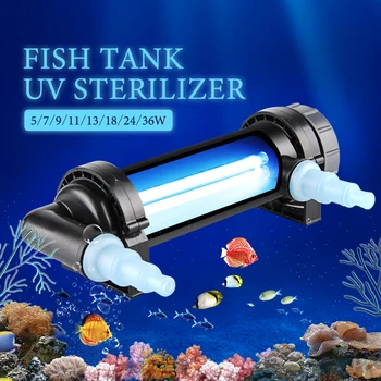 

5-36W Fish tank UV germicidal lamp Ultraviolet fish pond Clean water Submersible sterilization lamp Aquarium disinfection lamp